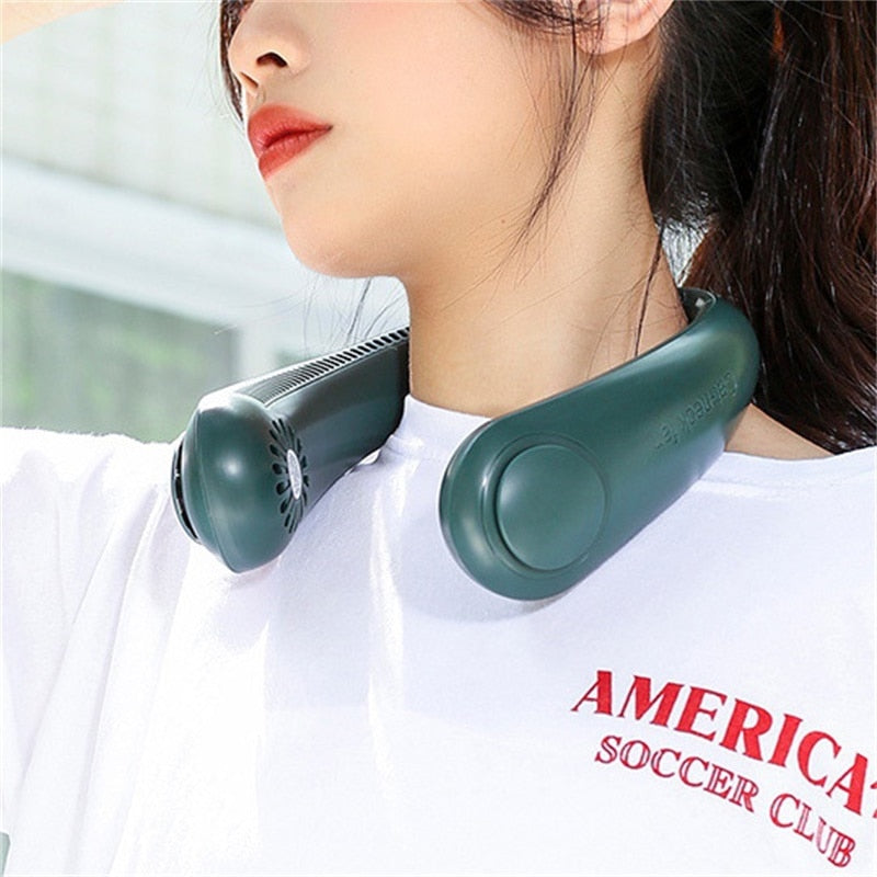 New Xiaomi Mini Neck Fan Portable Wireless Bladeless Fan USB Rechargeable Leafless Fans Air Cooler Cooling Wearable Neckband Fan